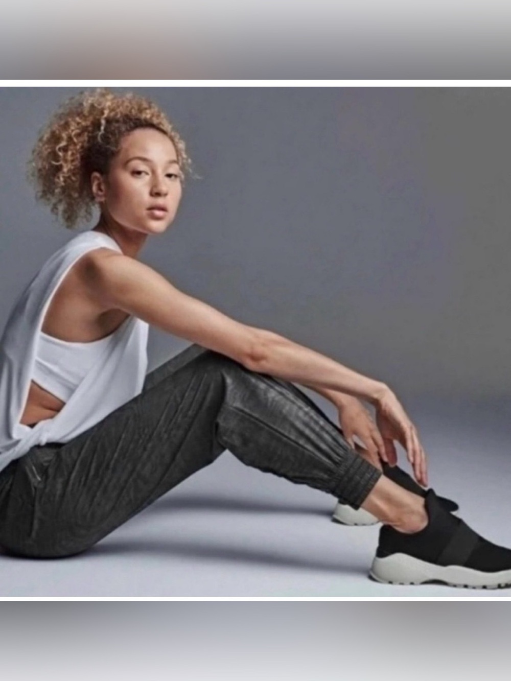 Athleta Camden Printed Athletic Jogger Pant in Black Moire